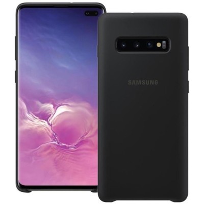 Samsung Galaxy S10+ (G975) „Samsung“ Silicone Cover твердый силиконовый чехол чёрного цвета | Vacins.lv