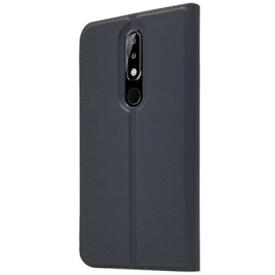 „Dux Ducis“ Skin серии Nokia 5.1 Plus (2018) чёрный кожаный чехол-книжка | Vacins.lv