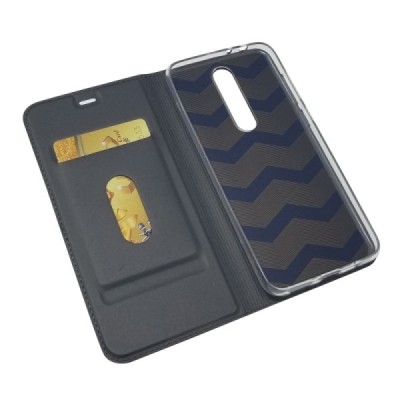 „Dux Ducis“ Skin серии Nokia 5.1 Plus (2018) чёрный кожаный чехол-книжка | Vacins.lv