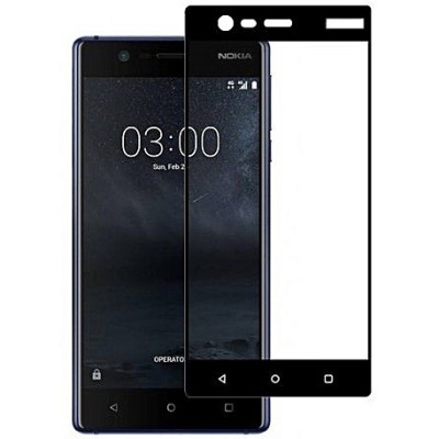 Nokia 3 „Imak“ Tempered Glass усиленная защита, черное защитное стекло с полным покрытием 0,2 мм | Vacins.lv