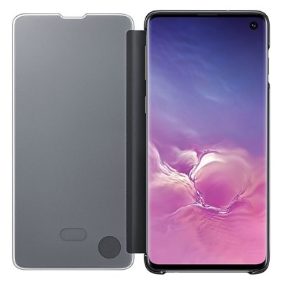 Samsung Galaxy S10 (G973) оригинальный Clear View Standing Cover открываемый чёрный кожаный чехол - книжка | Vacins.lv