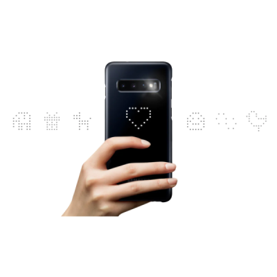 Samsung Galaxy S10 (G973) Led Cover melns plastika apvalks / vacins.lv