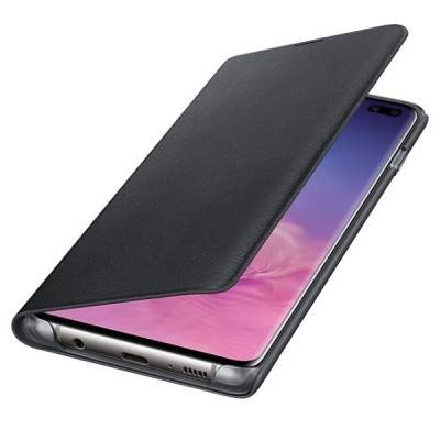 Samsung Galaxy S10+ (G975) оригинальный Smart Led View Cover открываемый чёрный кожаный чехол - книжка | Vacins.lv