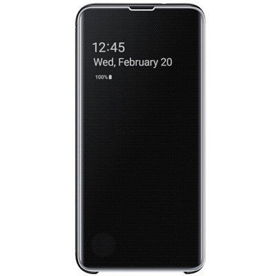 Samsung Galaxy S10e (G970) оригинальный Clear View Standing Cover открываемый чёрный кожаный чехол - книжка | Vacins.lv