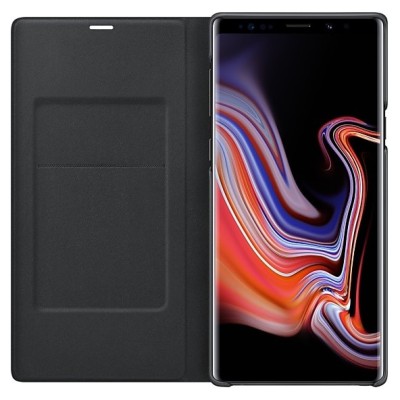 Samsung Galaxy Note 9 (N960F) оригинальный Smart Led View Cover открываемый чёрный кожаный чехол - книжка | Vacins.lv