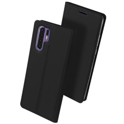 Huawei P30 Pro „Dux Ducis“ Skin sērijas melns ādas atvērams maciņš / Vacins.lv