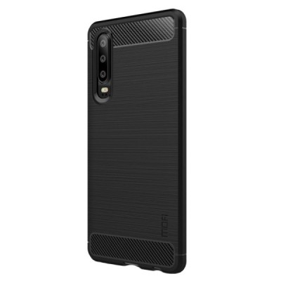 Huawei P30 „Mofi“ Carbon твердый силиконовый чехол (TPU) - черный | Vacins.lv