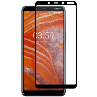 Nokia 3.1 Plus (2018) „Hat-Prince“ 9H Tempered Glass усиленная защита, чёрное защитное стекло с полным покрытием толщиной 0,26 м