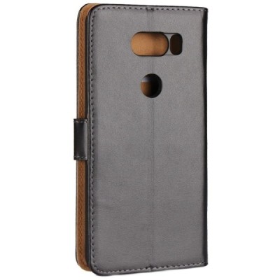 LG V30 (H930) atvēramais ādas melns maciņš (maks) / Vacins.lv