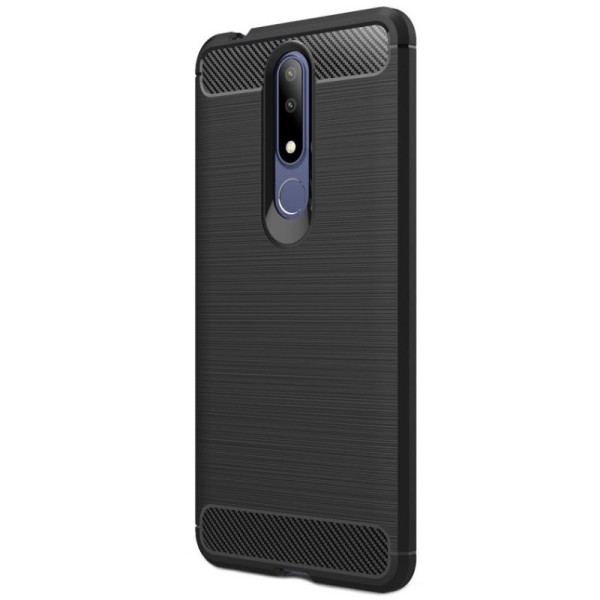 „Carbon“ твердый силиконовый чехол (TPU) - черный (Nokia 3.1 Plus 2018)