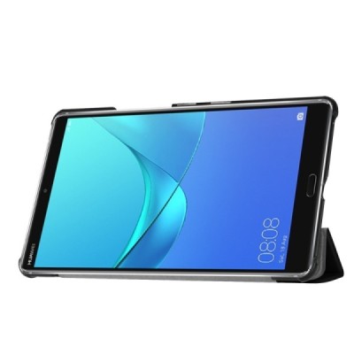 Huawei MediaPad M5 8.4 чёрный кожаный чехол-книжка (складной) | Vacins.lv