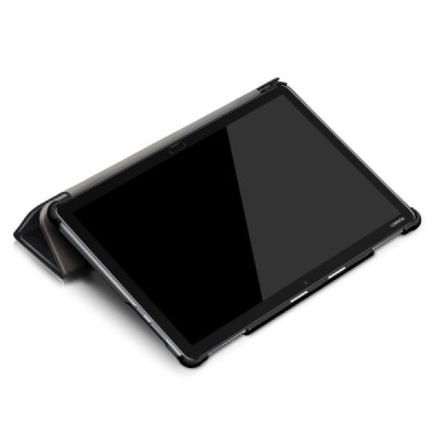 Huawei MediaPad M5 Lite 10 atvēramais melns maciņš / Vacins.lv