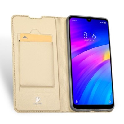 „Dux Ducis“ Skin серии Xiaomi Redmi 7 золотой кожаный чехол-книжка | Vacins.lv