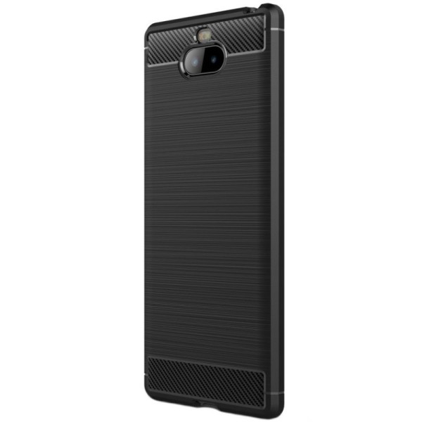 „Carbon“ cieta silikona (TPU) apvalks - melns (Xperia 10 Plus)