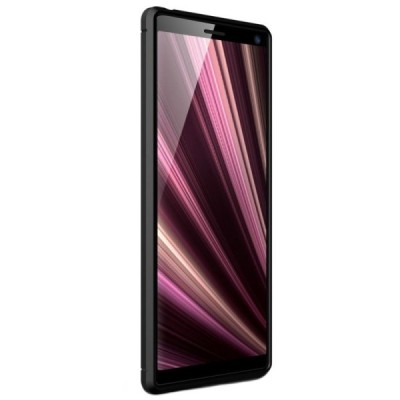 Sony Xperia 10 Plus (XA3 Ultra) „Carbon“ cieta silikona (TPU) melns apvalks / vacins.lv