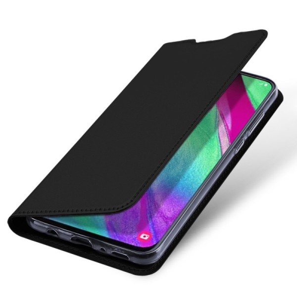 „Dux Ducis“ Skin atvērams maciņš - melns (Galaxy A40)