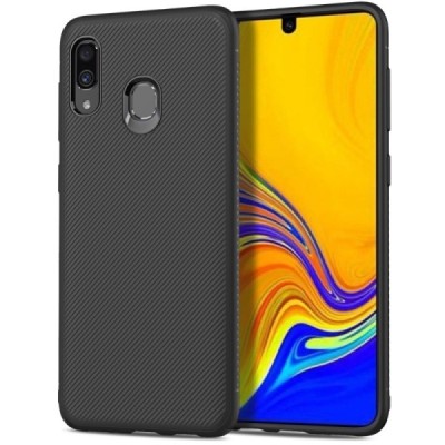 Samsung Galaxy A40 (A405F) „Lenuo“ cieta silikona (TPU) melns apvalks / vacins.lv