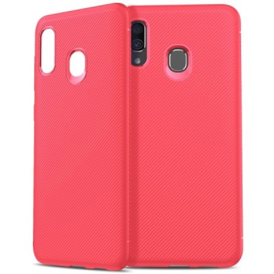 Samsung Galaxy A40 (A405F) „Lenuo“ cieta silikona (TPU) sarkans apvalks / vacins.lv