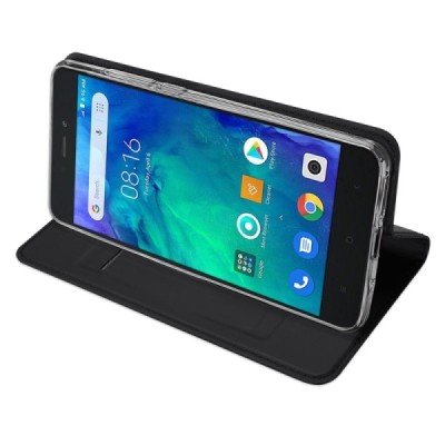 „Dux Ducis“ Skin серии Xiaomi Redmi Go чёрный кожаный чехол-книжка | Vacins.lv