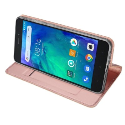 Xiaomi Redmi Go „Dux Ducis“ Skin sērijas rozs ādas atvērams maciņš / Vacins.lv