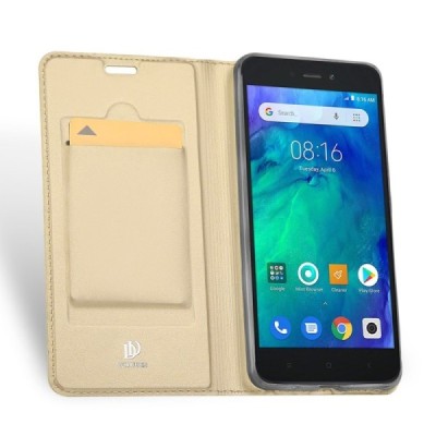 „Dux Ducis“ Skin серии Xiaomi Redmi Go золотой кожаный чехол-книжка | Vacins.lv
