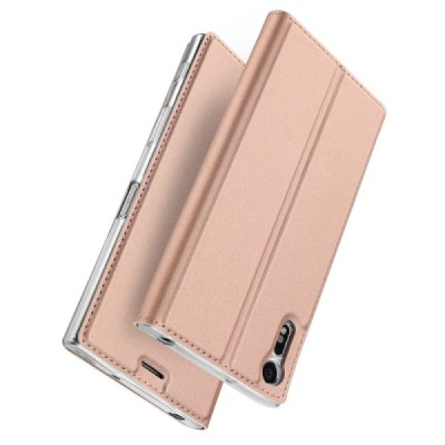 „Dux Ducis“ Skin серии Sony Xperia XZ (XZs) розовый кожаный чехол-книжка | Vacins.lv