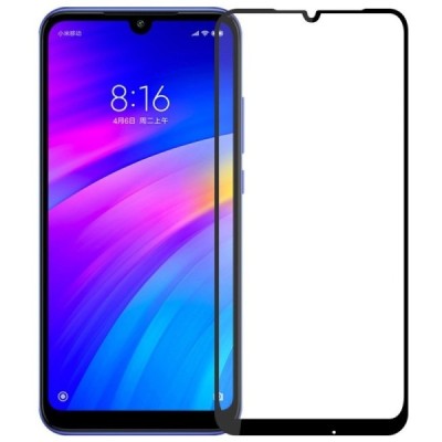 Xiaomi Redmi 7 „Mofi“ 9H Tempered Glass усиленная защита, черное защитное стекло с полным покрытием 0,26 мм | Vacins.lv