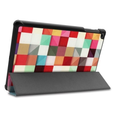 Samsung Galaxy Tab A 10.1 2019 (T515, T510) „Cubes“ atvēramais krāsains, maciņš / Vacins.lv