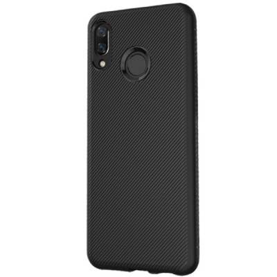 Huawei Honor 8X „Lenuo“ cieta silikona (TPU) melns apvalks / vacins.lv
