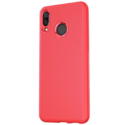 Huawei Honor 8X „Lenuo“ cieta silikona (TPU) sarkans apvalks / vacins.lv