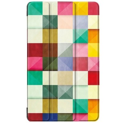 Huawei MediaPad T3 7.0 atvēramais krāsains „Cubes“ maciņš / Vacins.lv