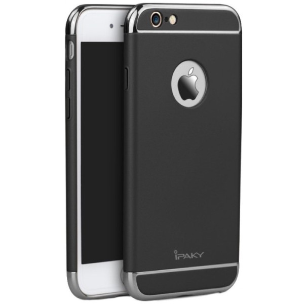 „IPAKY“ Luxury твердый пластиковый чехол - черный/серебристый (iPhone 6 / 6s)