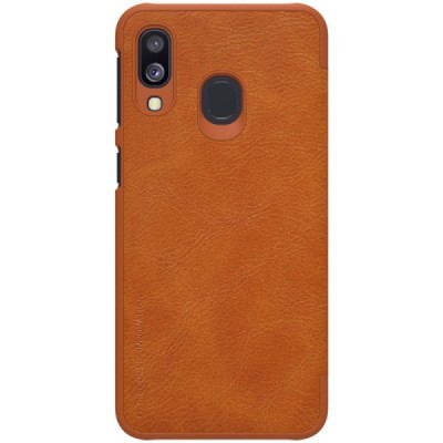 Greznais „Nillkin“ Qin sērijas ādas atvērams brūns Samsung Galaxy A40 (A405F) / Vacins.lv