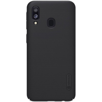 Samsung Galaxy A40 (A405F) Nillkin Frosted Shield melns plastmasas apvalks / vacins.lv