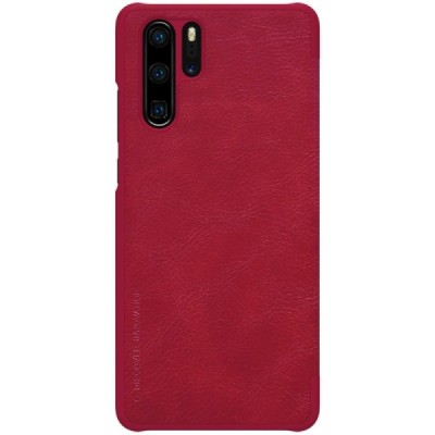 Greznais „Nillkin“ Qin sērijas ādas atvērams sarkans Huawei P30 Pro maciņš (maks) / Vacins.lv
