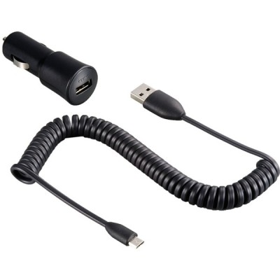 HTC melns autolādētājs un micro USB vads (1 A) / Vacins.lv
