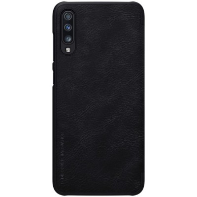 Greznais „Nillkin“ Qin sērijas ādas atvērams melns Samsung Galaxy A70 (A705F) / Vacins.lv