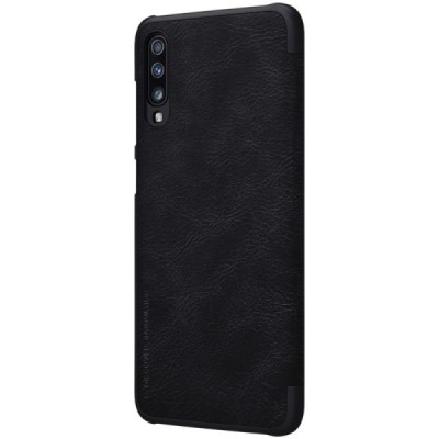 Greznais „Nillkin“ Qin sērijas ādas atvērams melns Samsung Galaxy A70 (A705F) / Vacins.lv