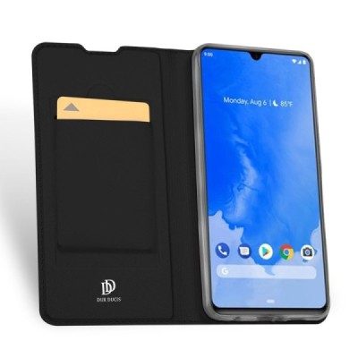 Samsung Galaxy A70 (A705F) „Dux Ducis“ Skin sērijas melns ādas atvērams maciņš / Vacins.lv