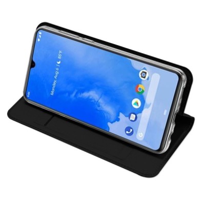 Samsung Galaxy A70 (A705F) „Dux Ducis“ Skin sērijas melns ādas atvērams maciņš / Vacins.lv