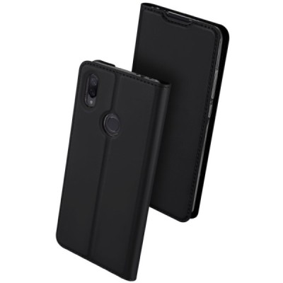 „Dux Ducis“ Skin серии Xiaomi Redmi Note 7 (Redmi Note 7 Pro) чёрный кожаный чехол-книжка | Vacins.lv