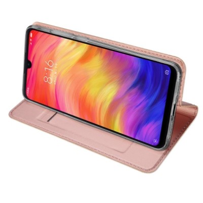 Xiaomi Redmi Note 7 (Redmi Note 7 Pro) „Dux Ducis“ Skin sērijas rozs ādas atvērams maciņš / Vacins.lv