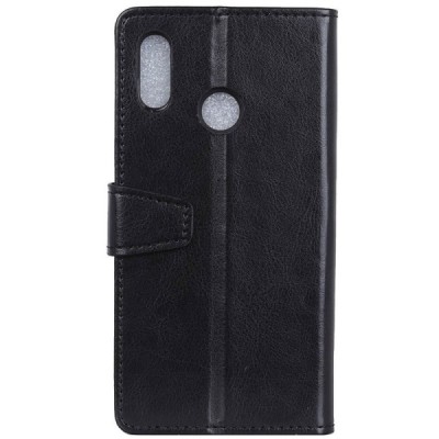 Xiaomi Redmi Note 7 (Redmi Note 7 Pro) atvēramais ādas melns maciņš, grāmata (maks) / Vacins.lv