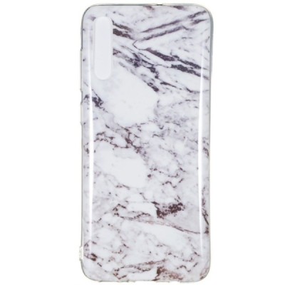 Samsung Galaxy A7 2018 (A750) „Marble“ твердый силиконовый TPU белый чехол | Vacins.lv
