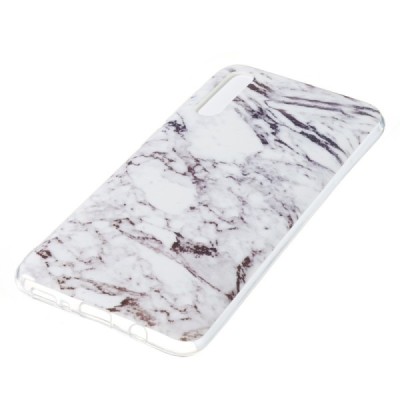Samsung Galaxy A7 2018 (A750) „Marble“ cieta silikona (TPU) balts apvalks / vacins.lv