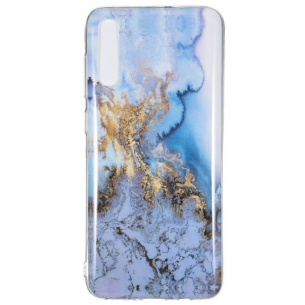 „Marble“ cieta silikona (TPU) apvalks - zils (Galaxy A7 2018)