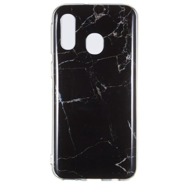 „Marble“ твердый силиконовый чехол (TPU) - чёрный (Galaxy A40)