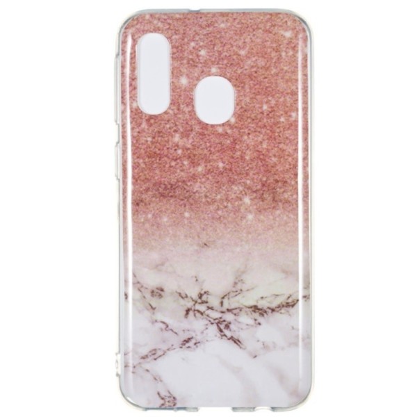 „Marble“ cieta silikona (TPU) apvalks - brūns (Galaxy A40)