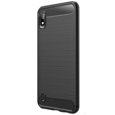 Samsung Galaxy A10 (A105F) „Carbon“ твердый силиконовый чехол (TPU) - черный | Vacins.lv