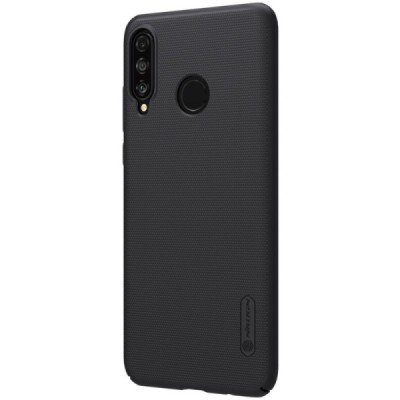 Nillkin Frosted Shield Huawei P30 Lite melns plastmasas futrālis / Vacins.lv